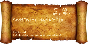 Stánicz Manuéla névjegykártya